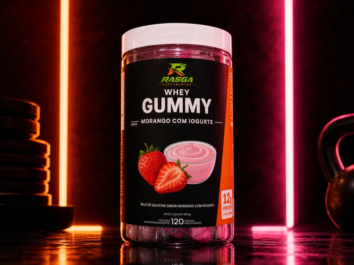 Whey Gummy sabor Morango com Iogurte — Rasga Suplementos